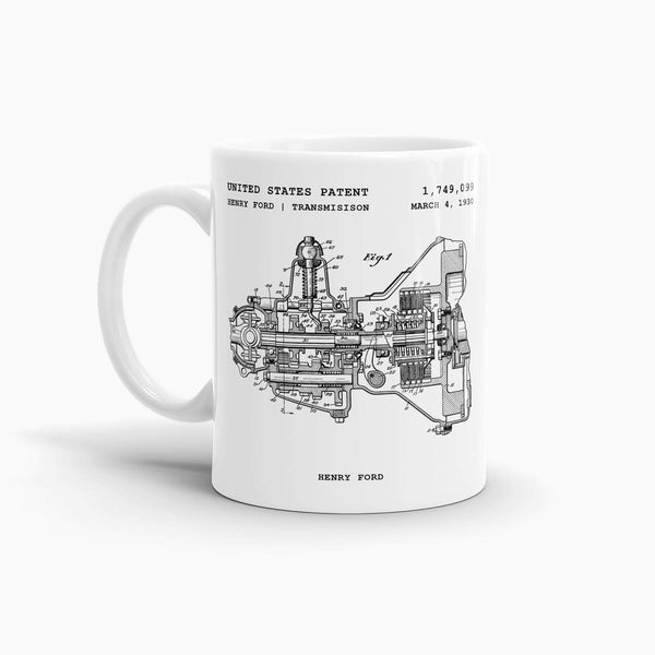 Henry Ford Transmission Patent Coffee Mug; Patent Drinkware