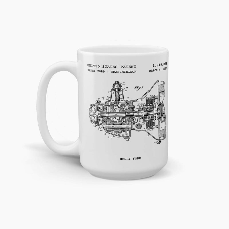 Henry Ford Transmission Patent Coffee Mug; Patent Drinkware