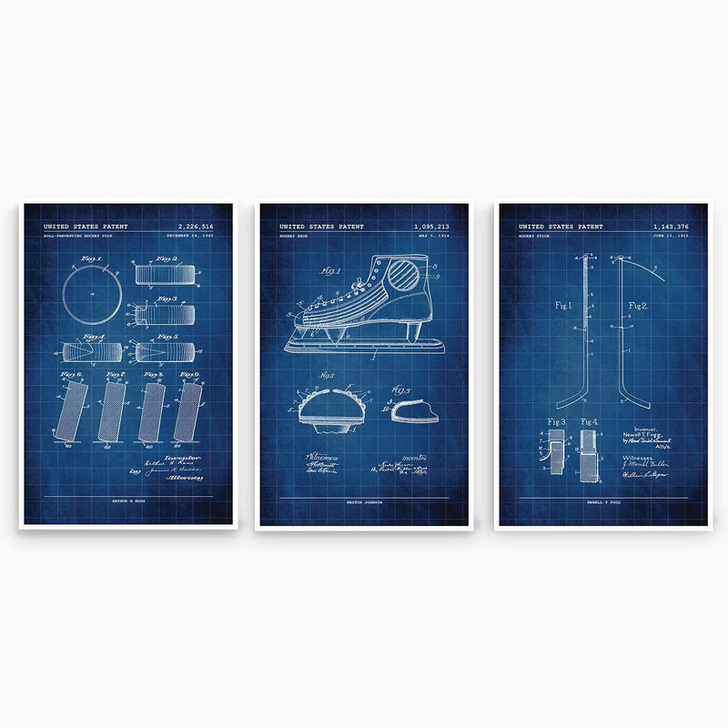 Hockey Patent Poster Collection; Patent Artwork
