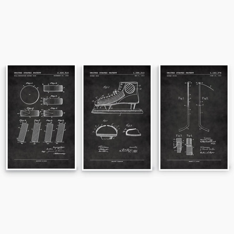 Hockey Patent Poster Collection; Patent Artwork