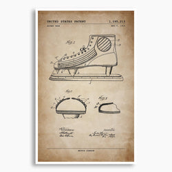 Hockey Skates Patent Poster; Patent Artwork