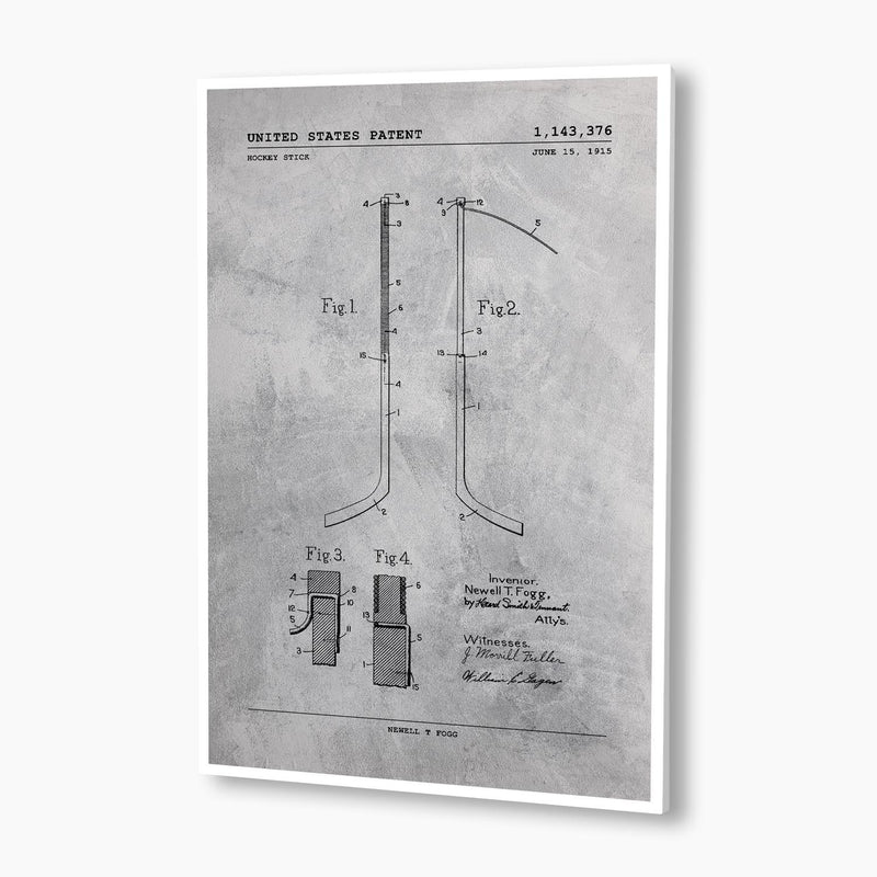 Hockey Stick Patent Poster; Patent Artwork