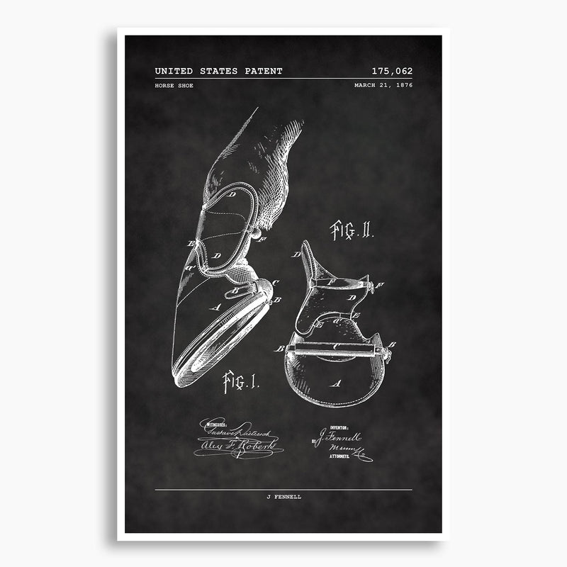 Horse Shoe Patent Poster; Patent Artwork