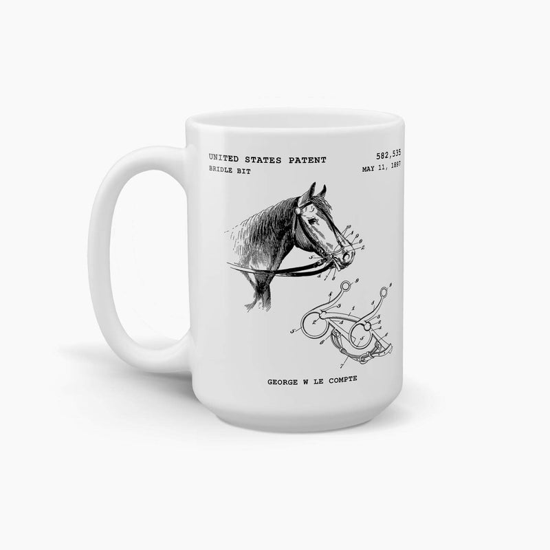 Horse Bridle Bit Patent Coffee Mug; Patent Drinkware