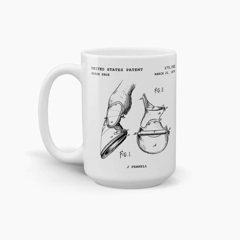 Horse Shoe Patent Coffee Mug; Patent Drinkware