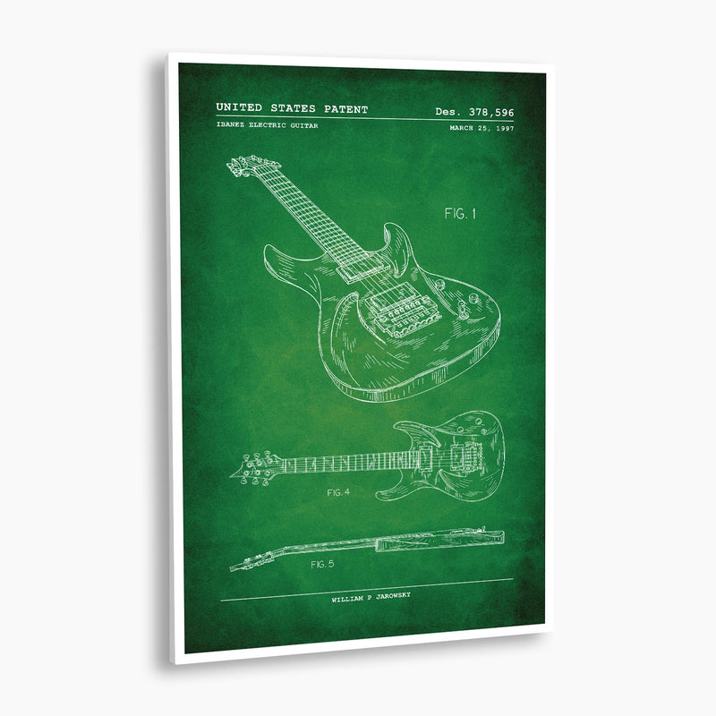 Ibanez Electric Guitar Patent Poster; Patent Artwork