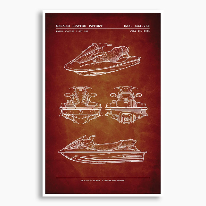 Jet Ski Patent Poster; Patent Artwork