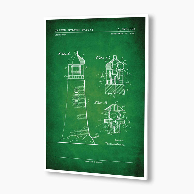Lighthouse Patent Poster; Patent Artwork
