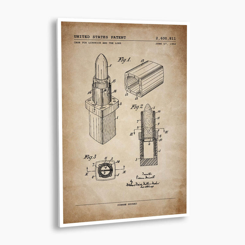 Lipstick Patent Poster; Patent Artwork