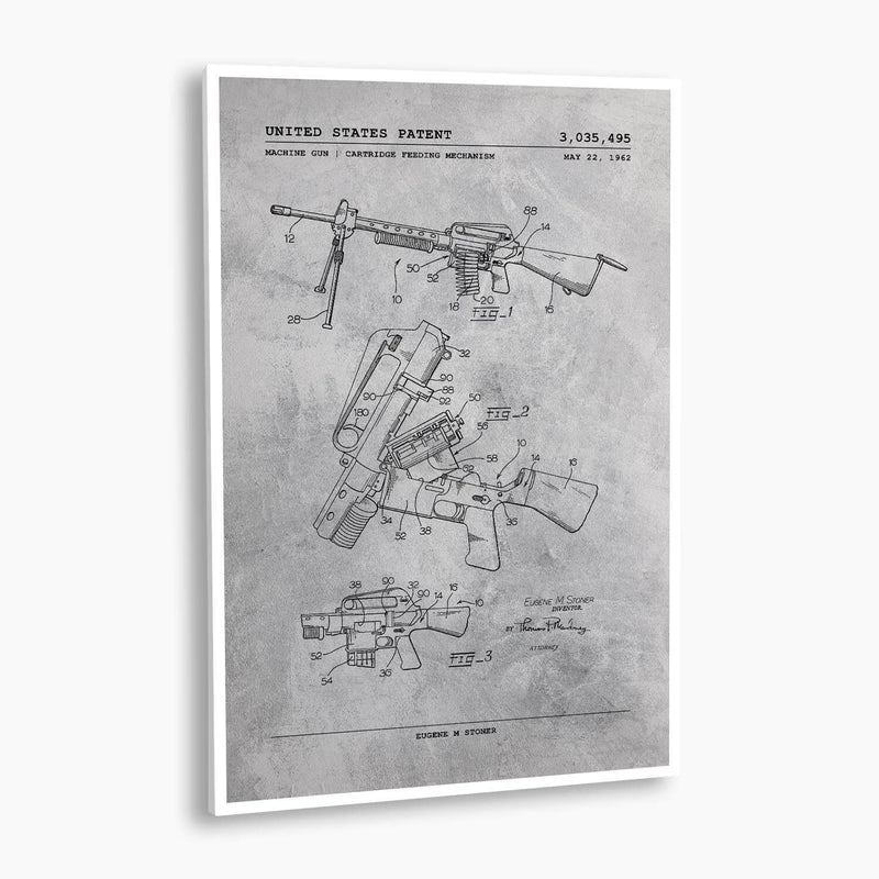 Light Machine Gun Patent Poster; Patent Artwork