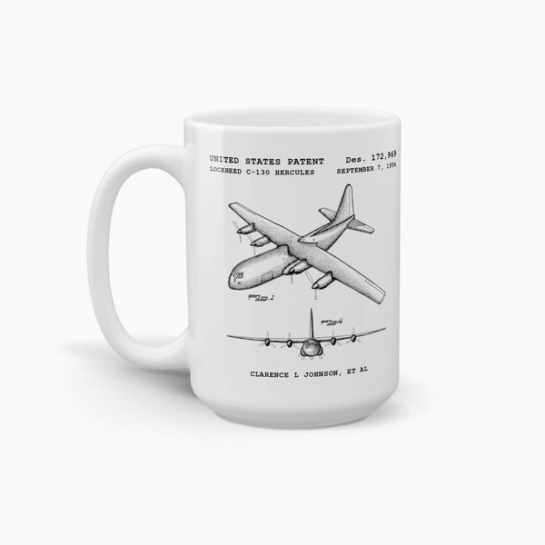 Lockheed C-130 Hercules Patent Coffee Mug; Premium Patent Drinkware