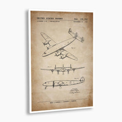 Lockheed Constellation Patent Poster; Patent Artwork