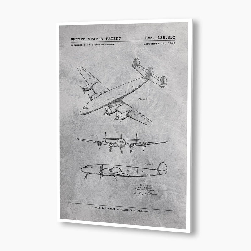 Lockheed Constellation Patent Poster; Patent Artwork