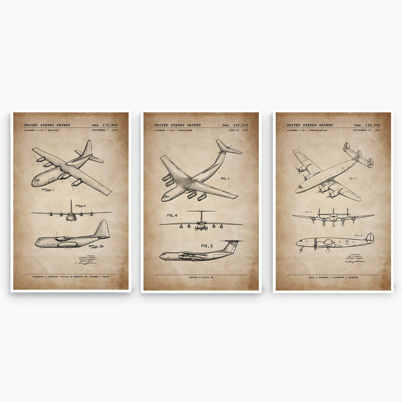Lockheed Aircraft Patent Poster Collection; Patent Artwork