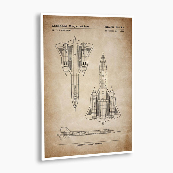 Lockheed SR-71 Blackbird Patent Poster; Patent Artwork