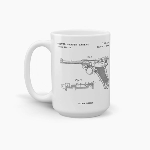 Luger Pistol Patent Coffee Mug; Premium Patent Drinkware