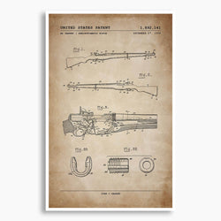 M1 Garand Rifle Patent Poster; Patent Artwork