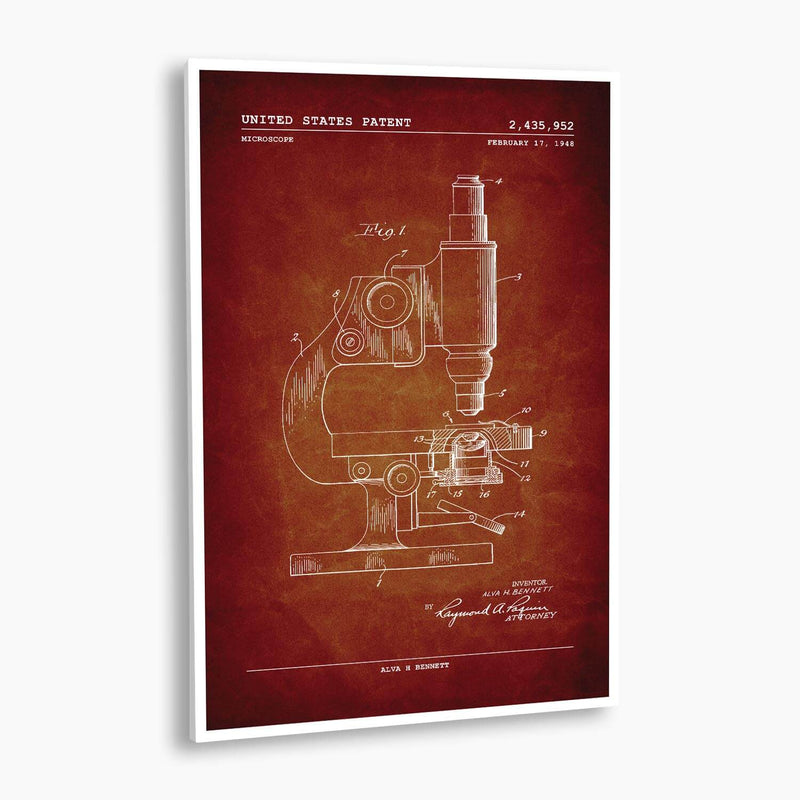 Microscope Patent Poster; Patent Artwork