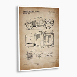 Military Tank Patent Poster; Patent Artwork