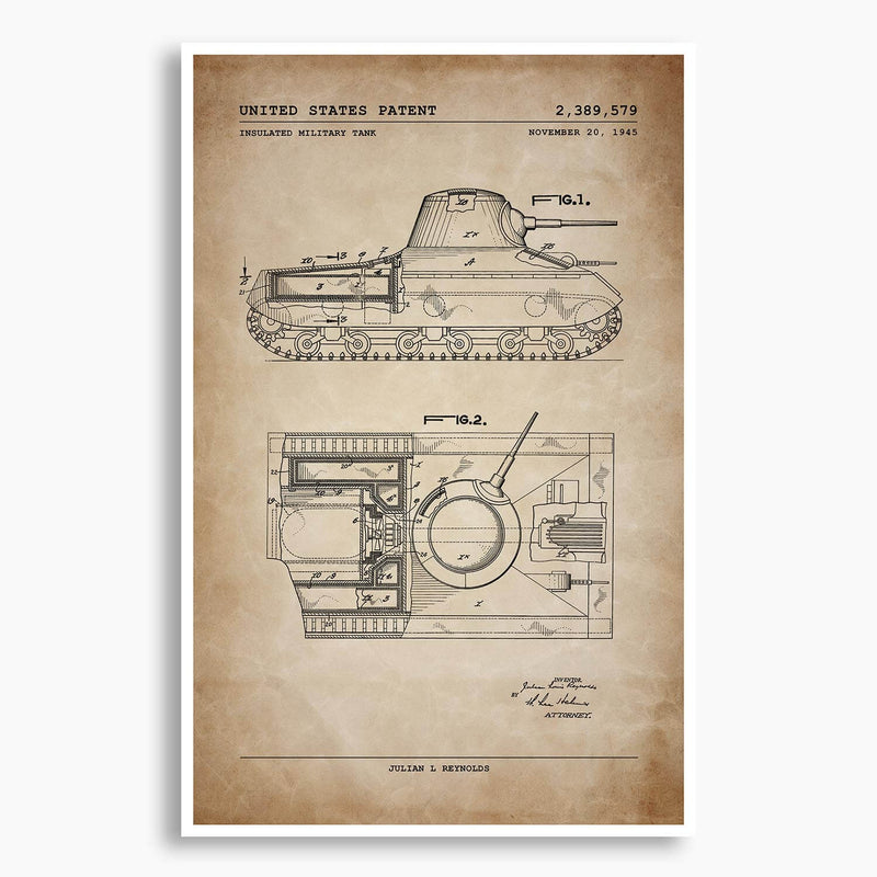 Military Transport Vehicle Patent Poster; Patent Artwork