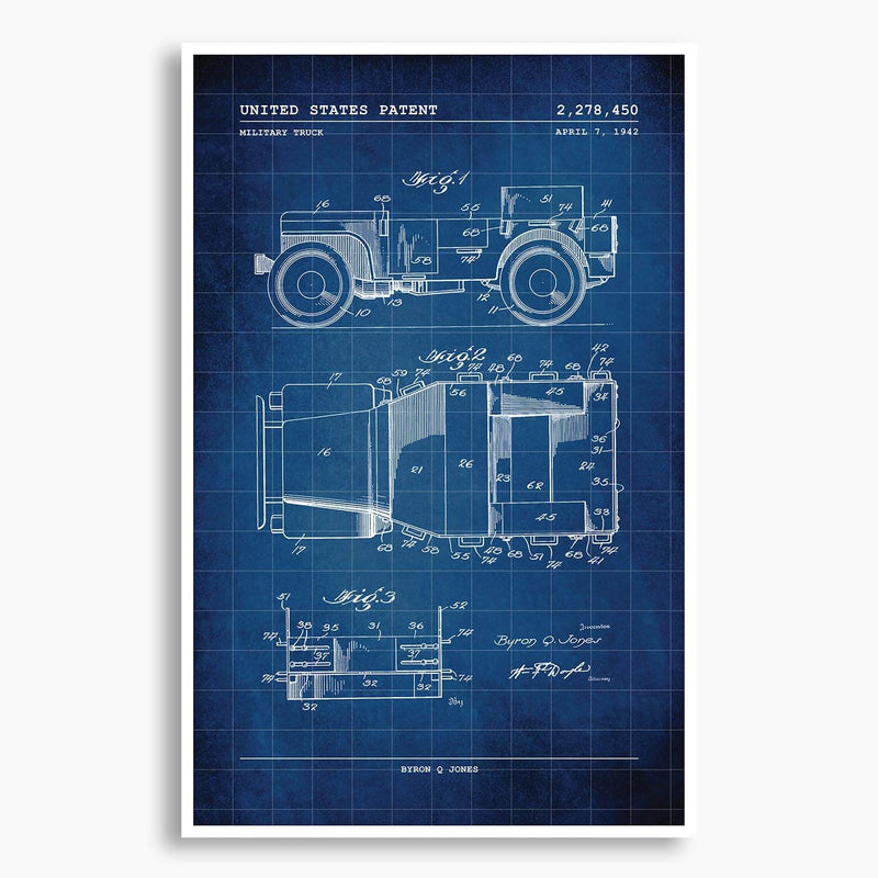 Military Truck Patent Poster