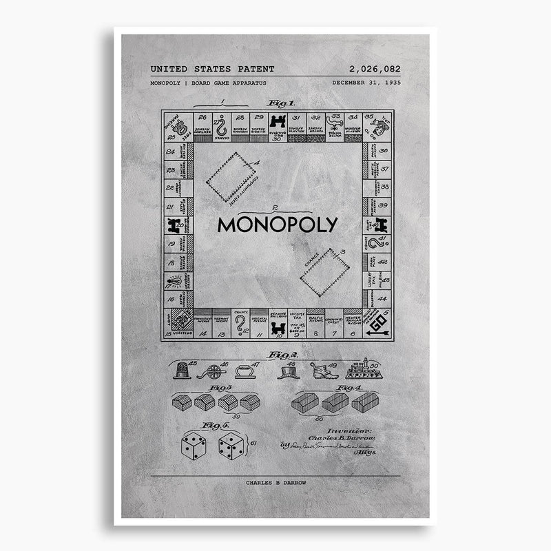 Monopoly Patent Poster; Patent Artwork