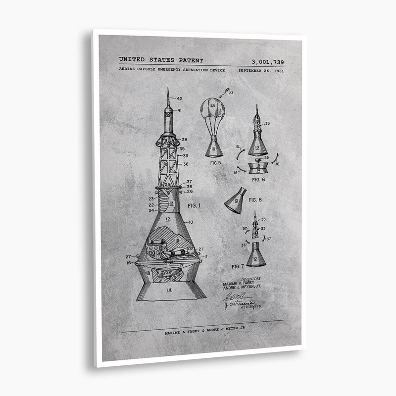 NASA Escape Tower Patent Poster; Patent Artwork