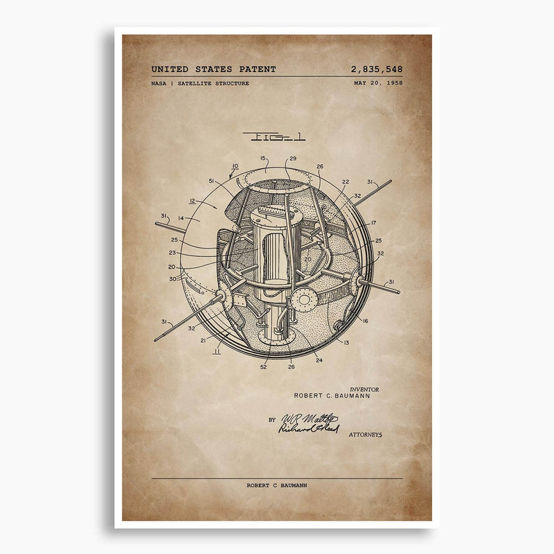 NASA Satellite Patent Poster
