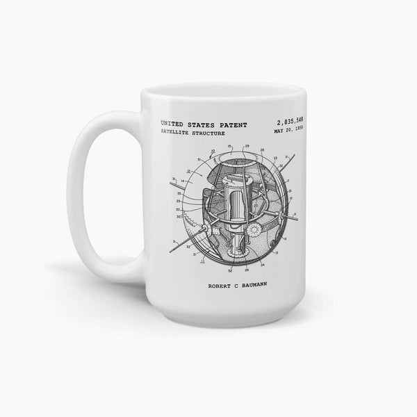 NASA Satellite Patent Coffee Mug; Space Drinkware