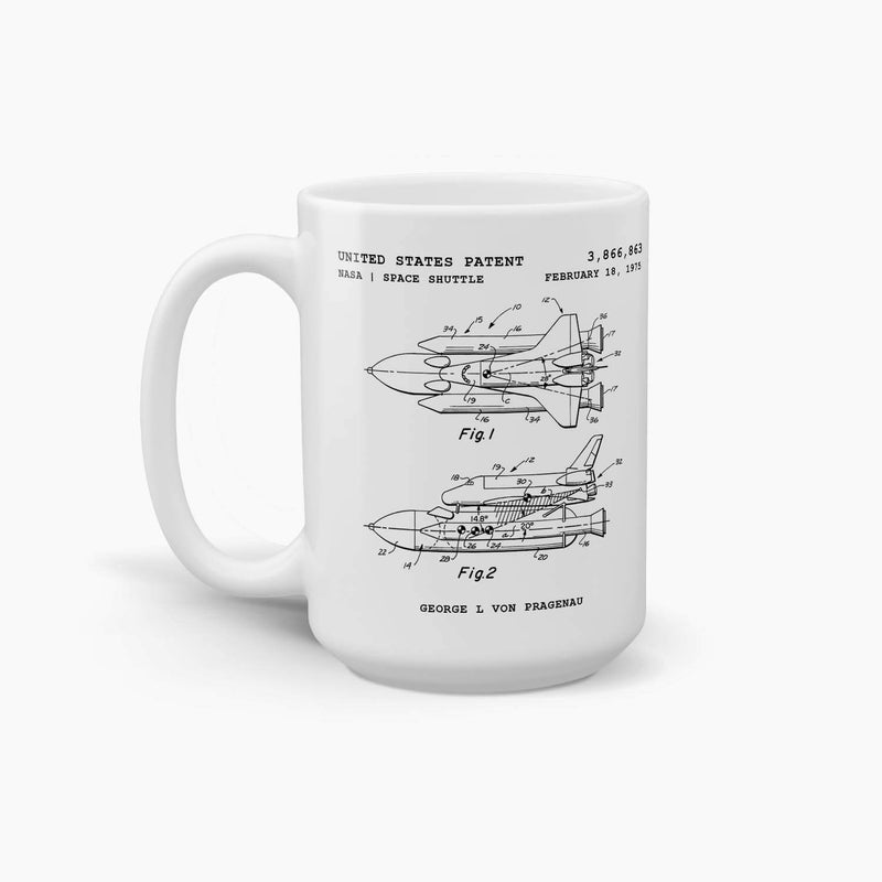 NASA Space Shuttle Patent Coffee Mug; Premium Patent Drinkware