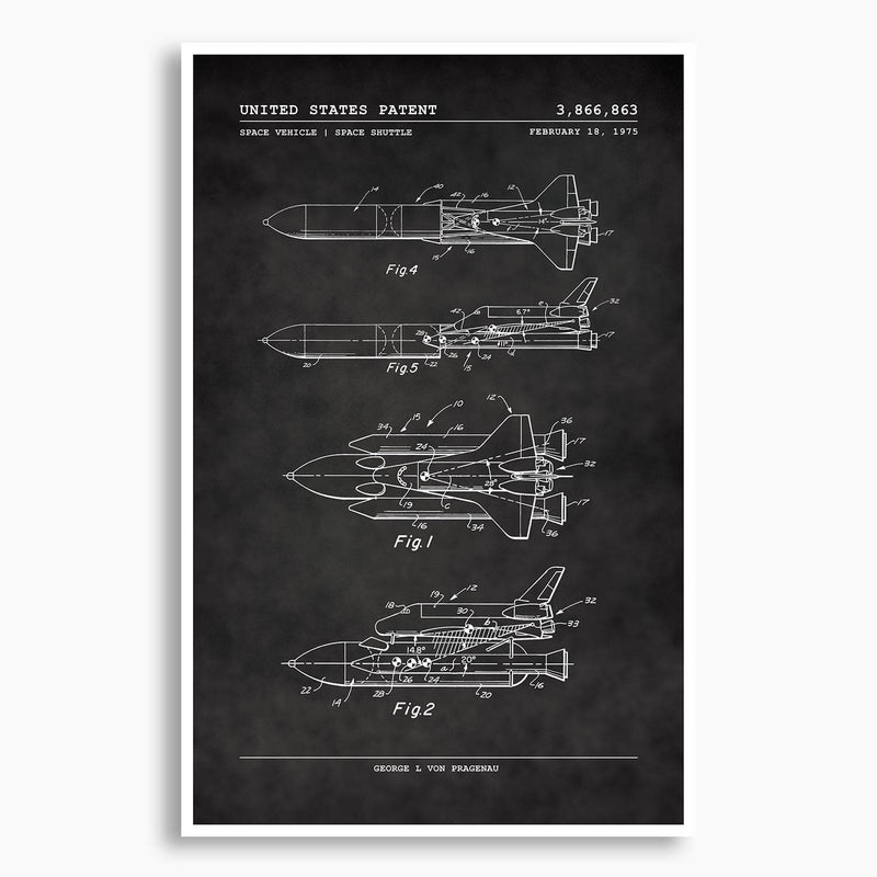 NASA Space Shuttle Patent Poster; Patent Artwork