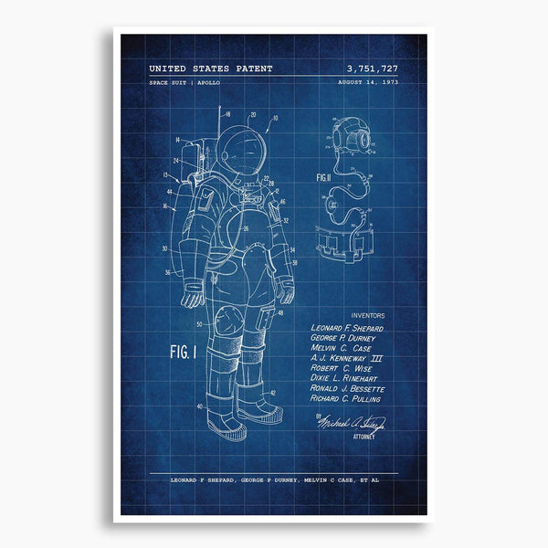 NASA Apollo Space Suit Patent Poster; Patent Artwork