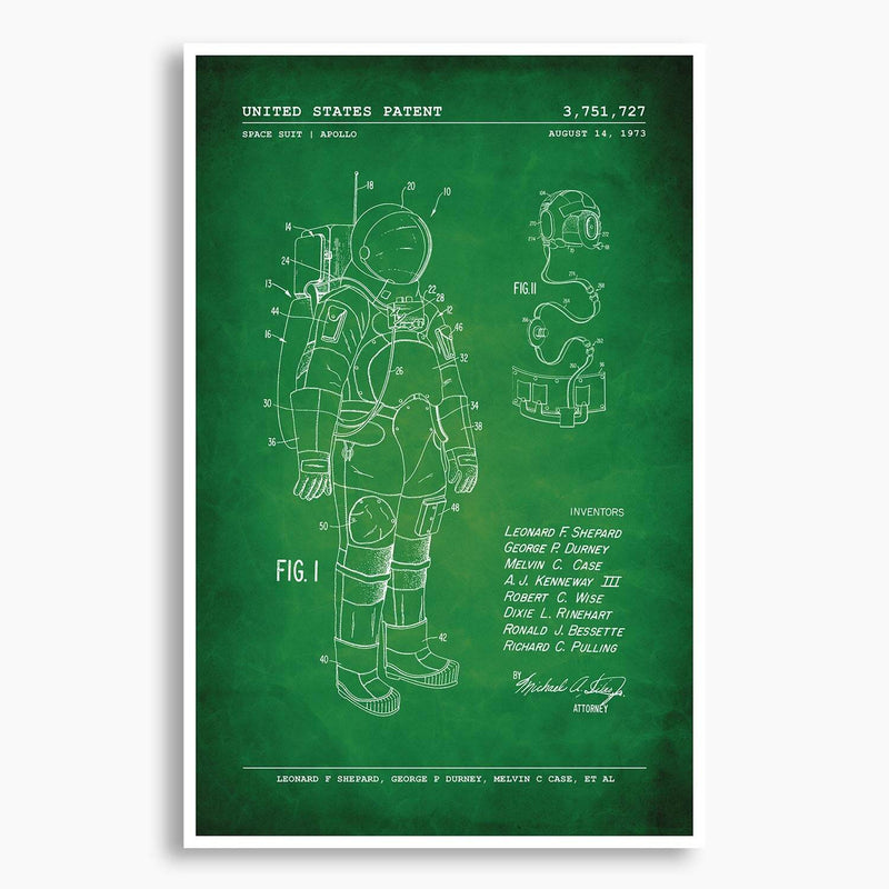 NASA Apollo Space Suit Patent Poster