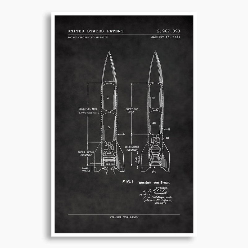 NASA V2 Missile Patent Poster; Patent Artwork