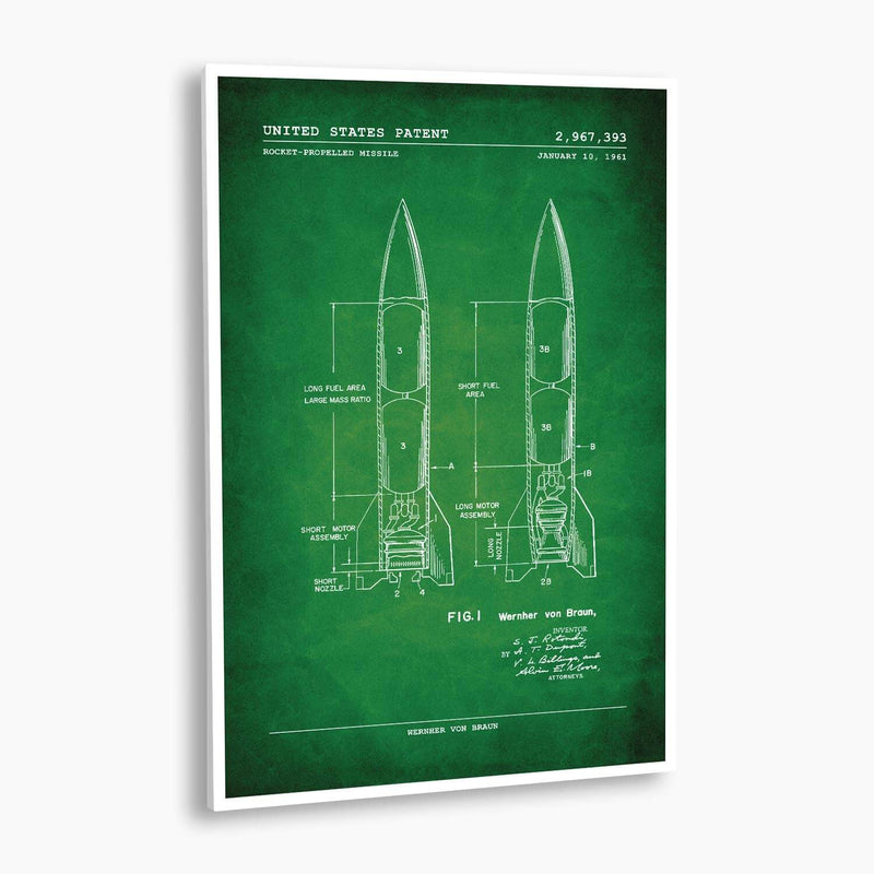 NASA V2 Missile Patent Poster; Patent Artwork