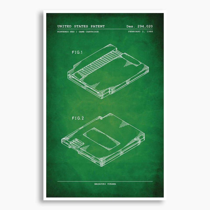 Nintendo NES Cartridge Patent Poster; Patent Artwork