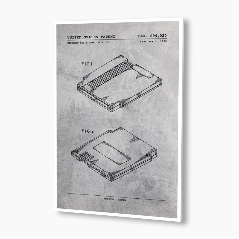 Nintendo NES Cartridge Patent Poster; Patent Artwork