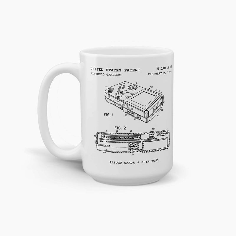 Nintendo Game Boy Patent Coffee Mug; Premium Patent Drinkware