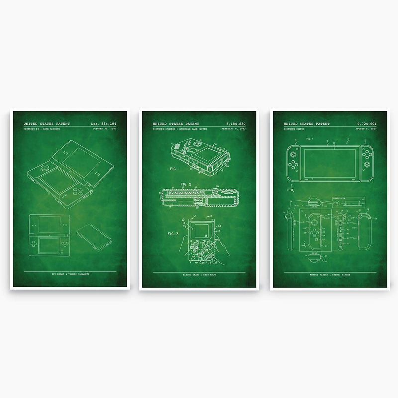 Nintendo Handheld Patent Poster Collection; Patent Artwork