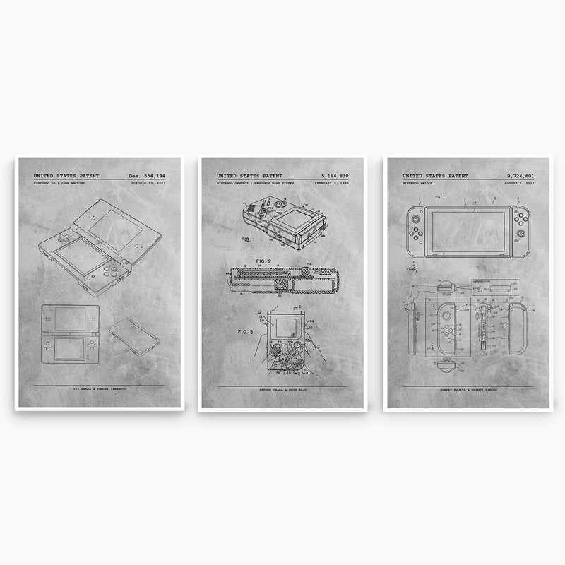 Nintendo Handheld Patent Poster Collection; Patent Artwork