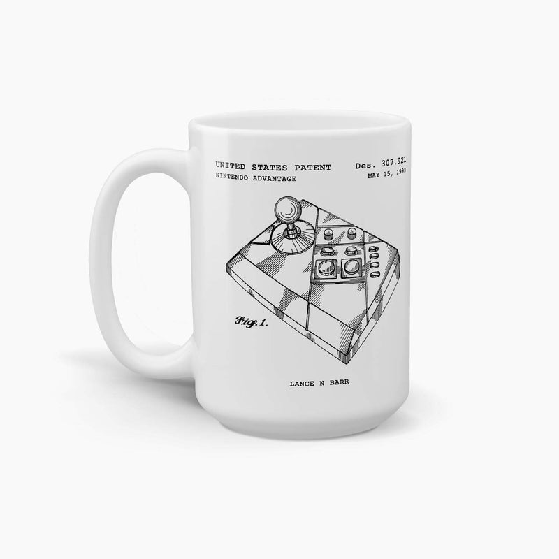 Nintendo NES Advantage Patent Coffee Mug; Gaming Drinkware