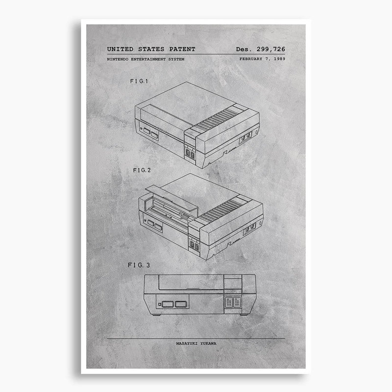 Nintendo NES Patent Poster; Patent Artwork