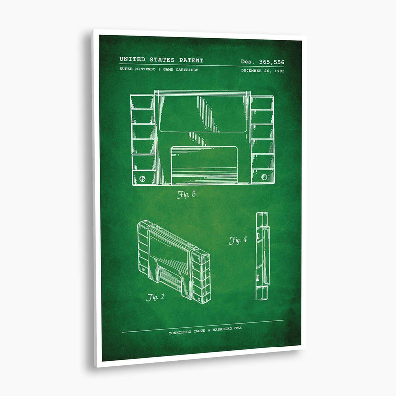 Super Nintendo Cartridge Patent Poster; Patent Artwork