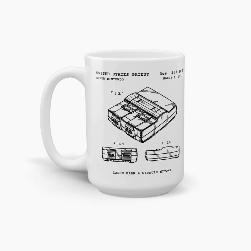 Super Nintendo Patent Coffee Mug; Premium Patent Drinkware