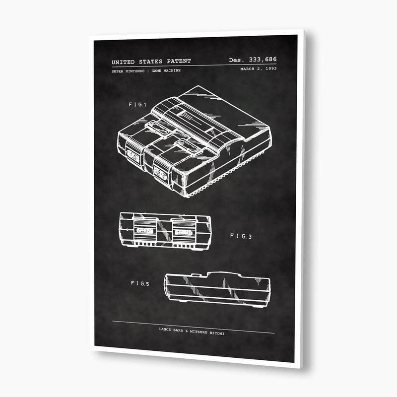 Super Nintendo Patent Poster; Patent Artwork