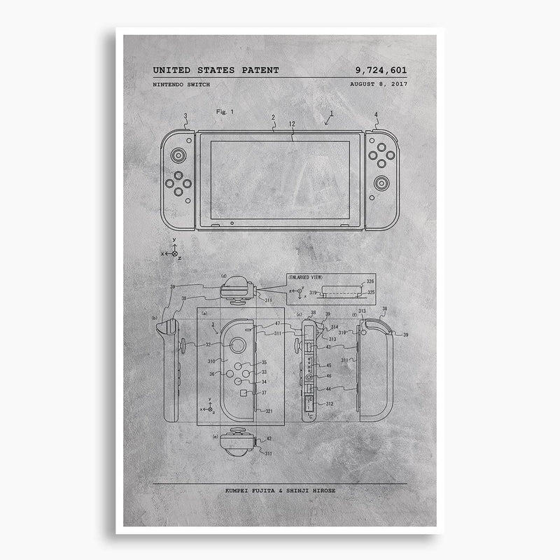 Nintendo Switch Patent Poster; Patent Artwork
