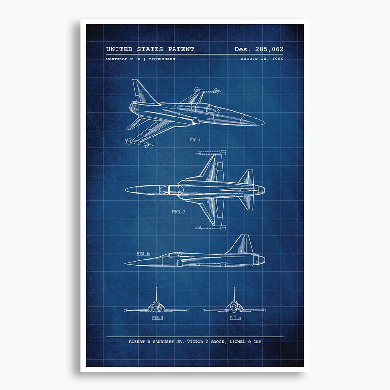 Northrop F-20 Tigershark Patent Poster; Patent Artwork