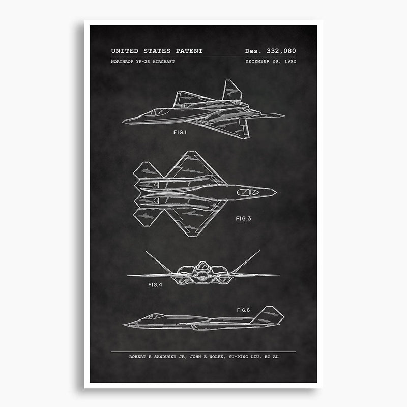 Northrop YF-23 Patent Poster; Patent Artwork