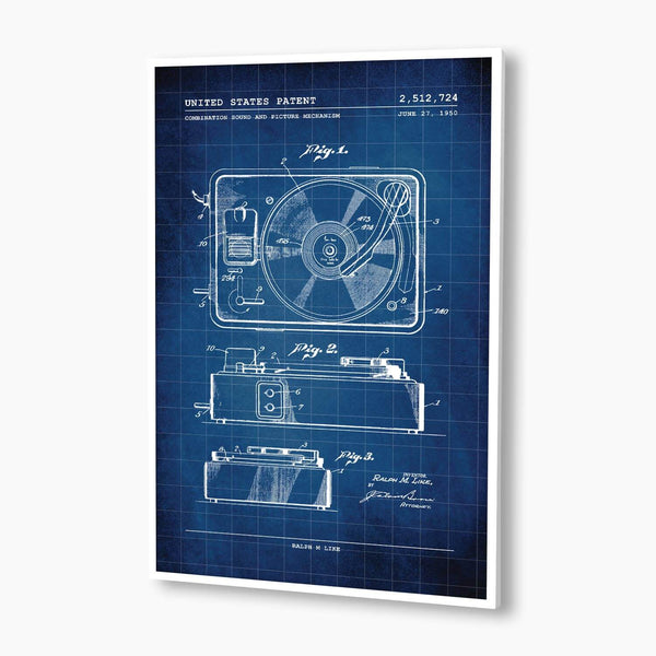 Record Player Patent Poster; Patent Artwork