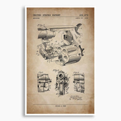 Revolver Patent Poster; Patent Artwork